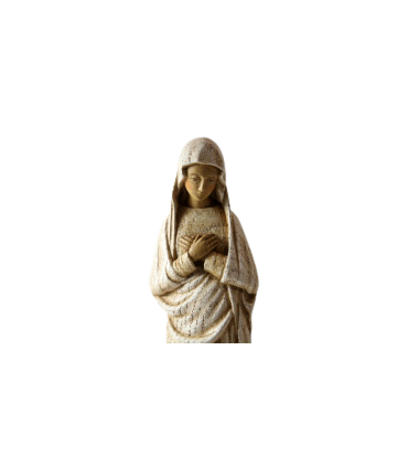 Statue de la vierge à l'annonciation en bois - 51cm