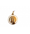 Médaille Vierge bretonne laiton émail blanc