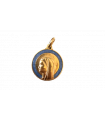 Médaille Vierge bretonne laiton émail bleu azur