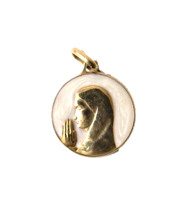 Vierge orante émail ivoire