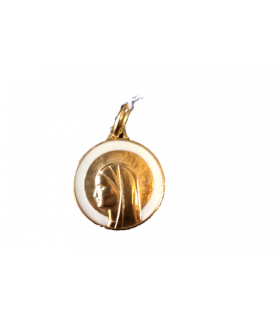 Vierge bretonne émail ivoire plaqué or