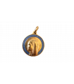 Médaille Vierge bretonne laiton émail bleu ciel