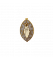 Médaille miraculeuse laiton doré émaillé blanc