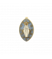 Médaille miraculeuse laiton doré émaillé bleu clair