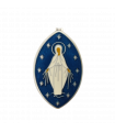 Médaille miraculeuse laiton argent émail bleu foncé 40mm