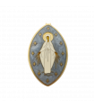 Médaille miraculeuse laiton doré émaillé bleu clair 40mm