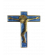 CROIX BRONZE EMAIL BLEUE