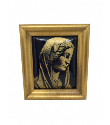 Vierge de la Visitation en grisaille d'or