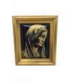 Vierge de la Visitation en grisaille d'or - Abbaye de Ligugé