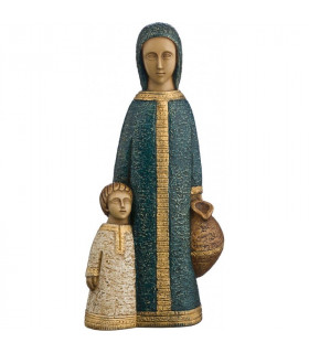 Statue de Marie, la petite Nazareth, bleue en dolomie de 20cm