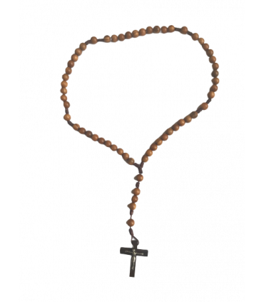 Chapelet avec croix crucifix bois olivier