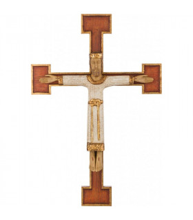 Christ prêtre avec croix rouge robe blanche 63cm