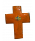 Croix latine émaillée - orange