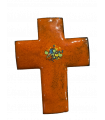 Croix latine émaillée - orange