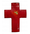 Croix latine émaillée - rouge