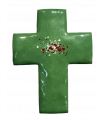 Croix latine émaillée - vert