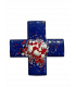 Croix grecque émaillée - bleu