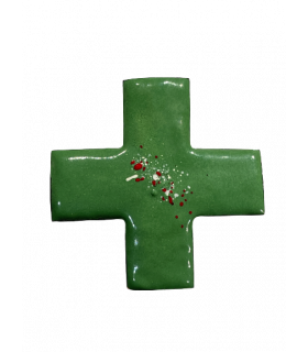 Croix grecque émaillée - vert