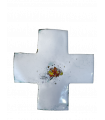 Croix grecque émaillée - blanc