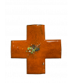 Croix grecque émaillée - orange