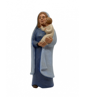 Vierge à l'enfant bleue - crèche de Dourgne