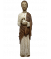 Saint Joseph aux colombes 35cm blanc marron