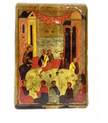 Icône Cène Russie 16eme 10*14 cm