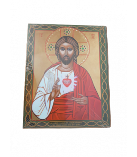 Icône cœur sacré et miséricordieux de Jésus 25*20 cm