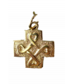 Médaille croix cœur plaqué or
