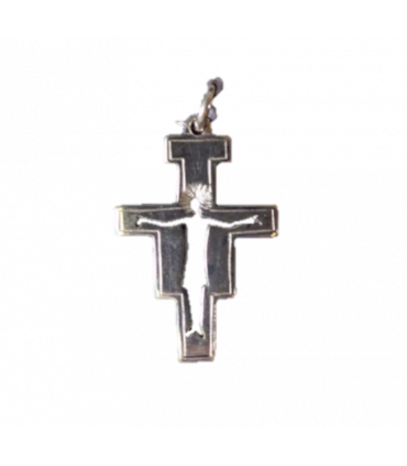 Médaille croix st Damien argent