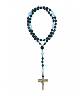 Chapelet en pierres semi-précieuses Jaspe/Howlite/Œil de tigre - Carmel d'Avranches