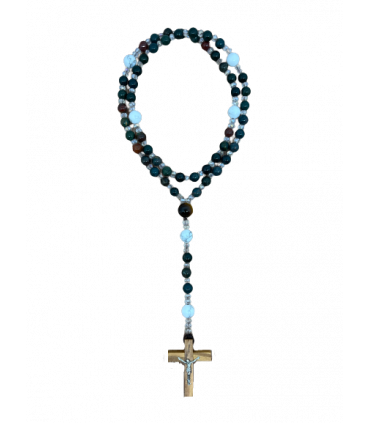 Chapelet en pierres semi-précieuses Jaspe/Howlite/Œil de tigre - Carmel d'Avranches