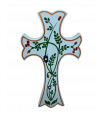 Croix en bois peinte à la main 19 cm