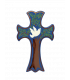 Croix en bois peinte à la main 19cm