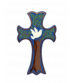 Croix en bois peinte à la main 19 cm