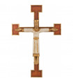 Christ prêtre avec croix rouge robe blanche 33cm