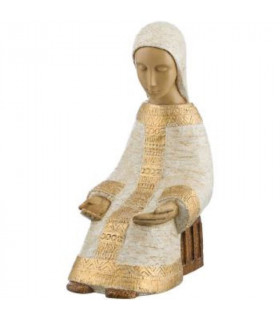 Vierge Marie blanc doré paysanne