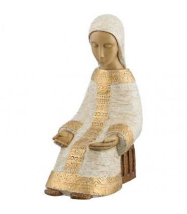 VIERGE PAYSANNE 27CM BLANC DORE