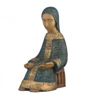 Santon Vierge Marie bleue paysanne - Crèche de Mougères