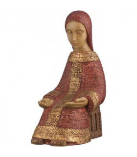 Santon Vierge Marie rouge paysanne - Crèche de Mougères