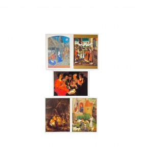 Pack 5 cartes + enveloppes - Nativité 1 - Adoration des bergers