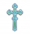 Croix en bois peinte à la main 17cm
