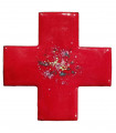 Croix grecque émaillée rouge - Abbaye Saint Martin de Ligugé