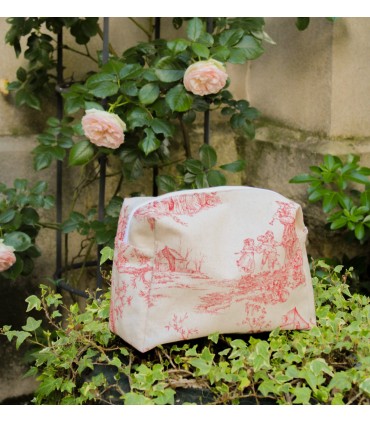 Trousse de toilette imprimé rouge