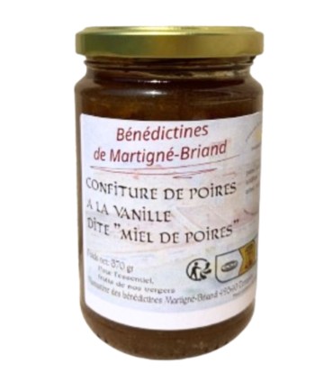 Confiture poire-vanille artisanale - Monastère de Martigné-Briand