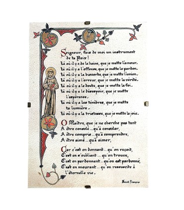 Cadre - Prière de Saint François 13 cm x 19 cm