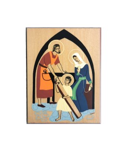 Plaque bois - La Sainte Famille