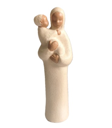 Statue Notre-Dame de tendresse en terre cuite de 20 cm