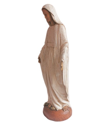 Vierge Notre Dame de grâce - Bois - 32 cm - manteau blanc
