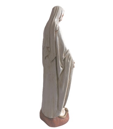 Vierge Notre Dame de grâce - Bois - 32 cm - manteau blanc